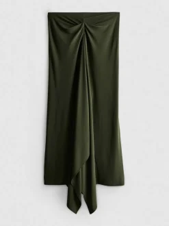 Jersey-Midirock mit Wasserfallschnitt