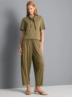 Jersey-T-Shirt mit Schluppe