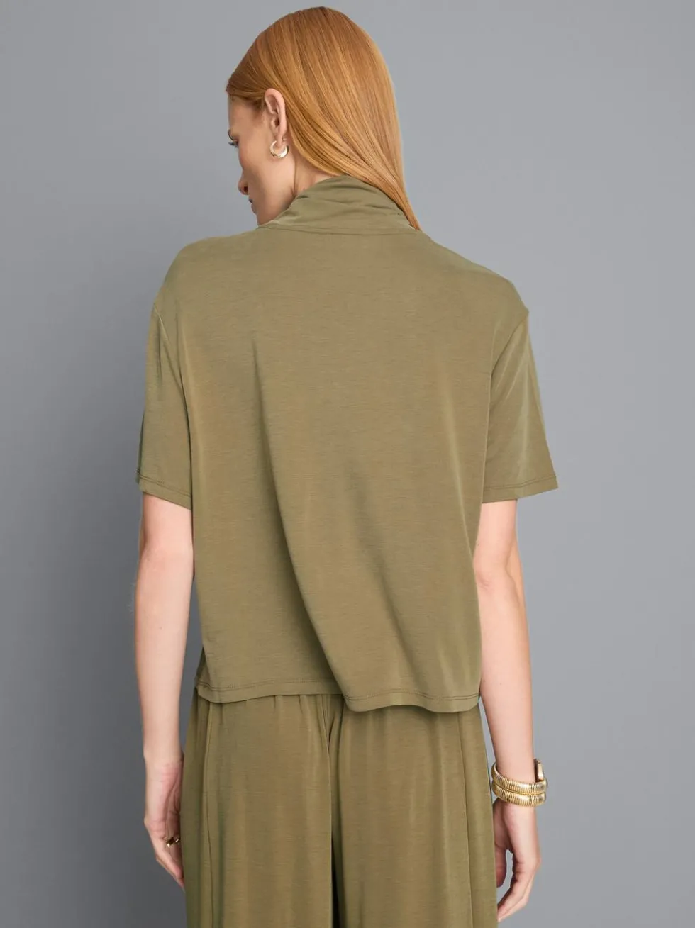 Jersey-T-Shirt mit Schluppe