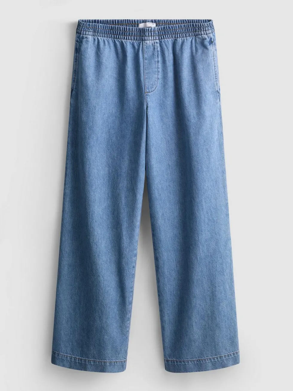 Jogginghose aus Baumwoll-Denim mit weitem Bein