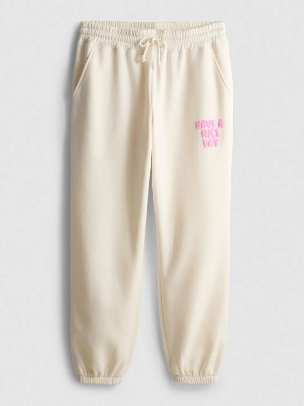 Jogginghose aus Baumwollmischung mit Bündchen und Print