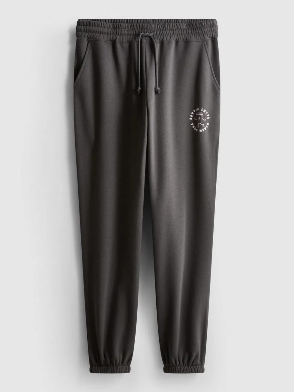 Jogginghose aus Baumwollmischung mit Bündchen und Print