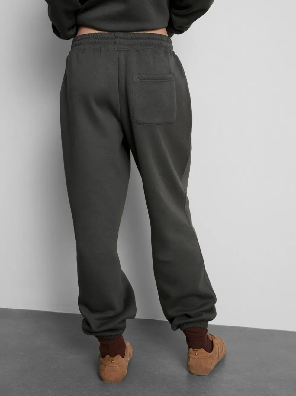 Jogginghose aus Baumwollmischung mit Bündchen und Print