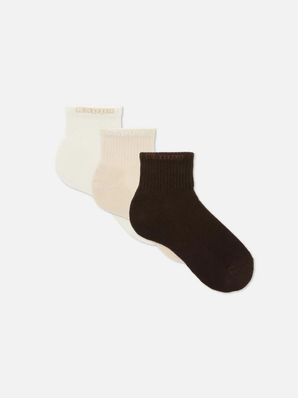 „Kappa“ Neutrale Crew-Socken in Viertellänge, 3er-Pack