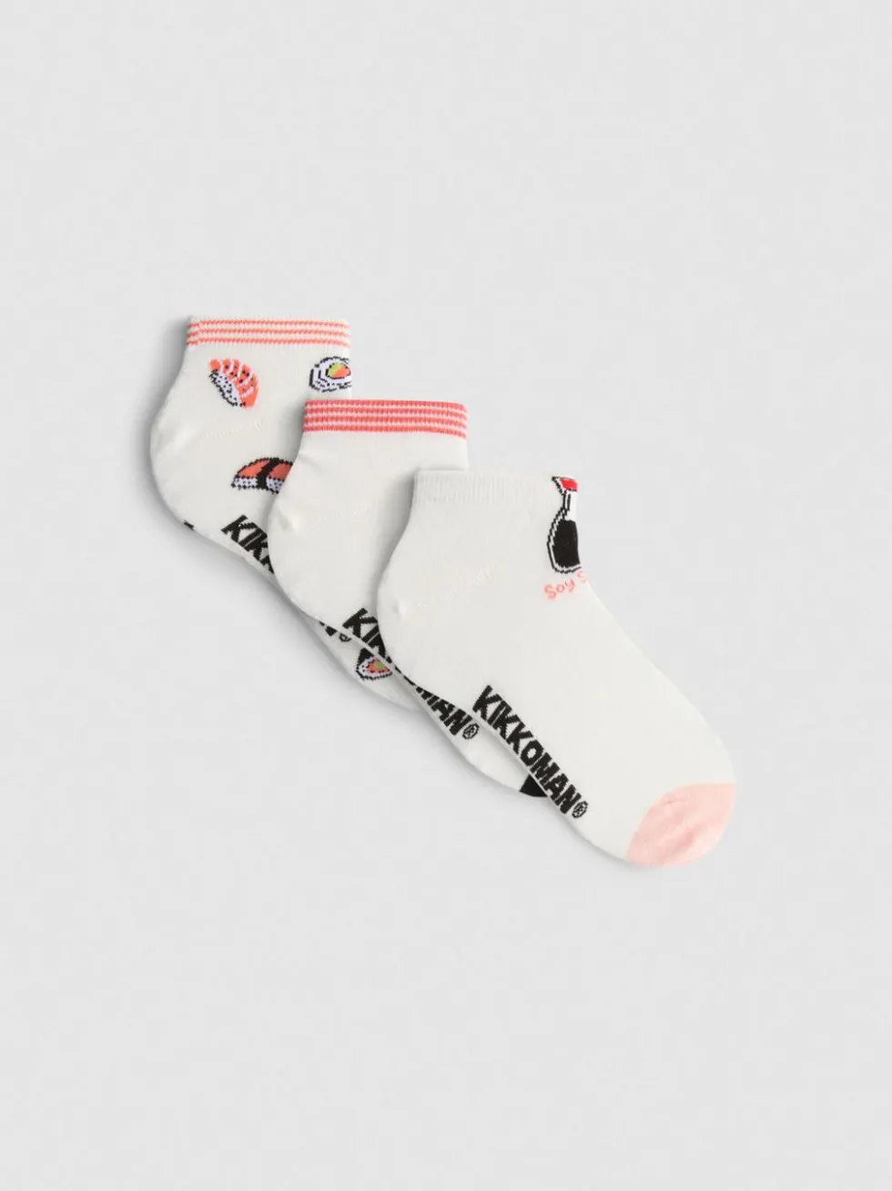„Kikkoman“ Sneakersocken aus Baumwollmischung, 3er-Pack