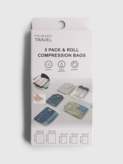 Kompressionsbeutel zum Packen und Zusammenrollen, 5er-Pack