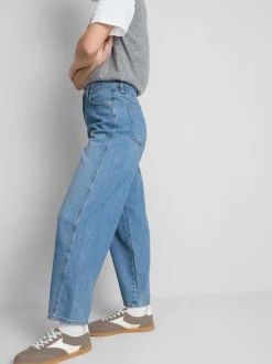 Konische Baumwoll-Jeans mit geradem Bein