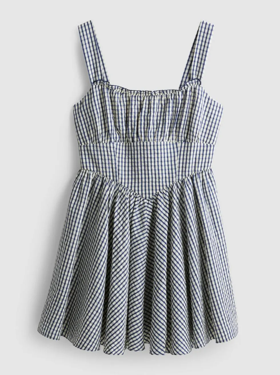 Korsagen-Minikleid mit Vichykaros