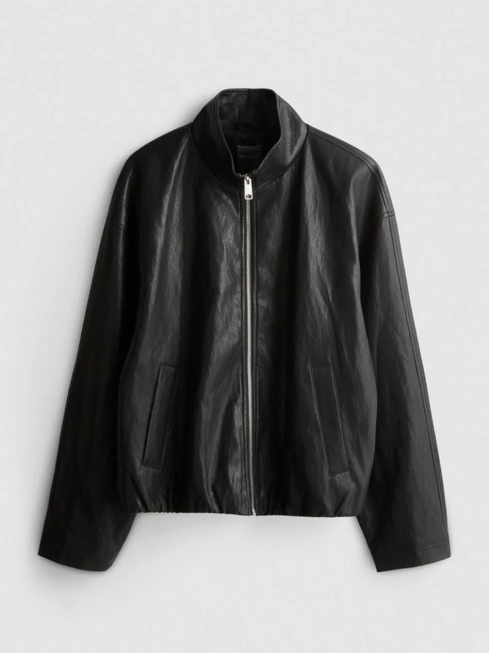 Kunstlederjacke mit Trichterkragen