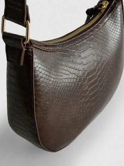 Kunstleder-Schultertasche mit Trensenschnalle