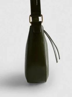Kunstleder-Schultertasche mit Trensenschnalle