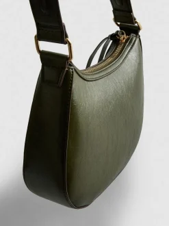 Kunstleder-Schultertasche mit Trensenschnalle