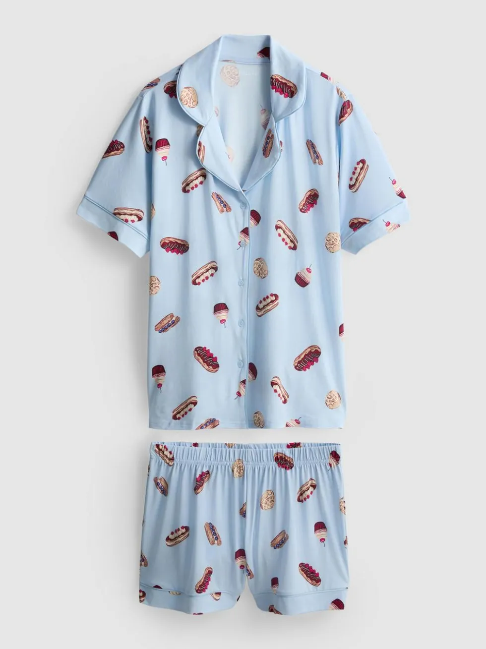 Kurzer Boyfriend-Schlafanzug mit Print