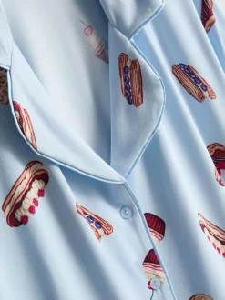 Kurzer Boyfriend-Schlafanzug mit Print