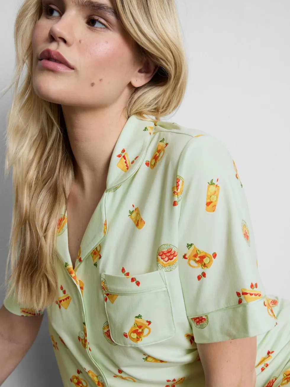 Kurzer Boyfriend-Schlafanzug mit Print