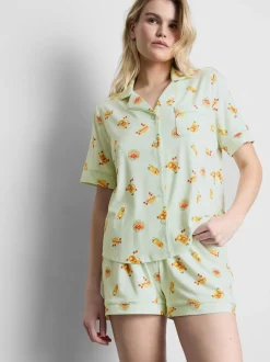Kurzer Boyfriend-Schlafanzug mit Print