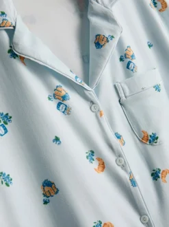 Kurzer Boyfriend-Schlafanzug mit Frühstücks-Print