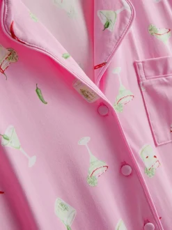 Kurzer Boyfriend-Schlafanzug mit Print