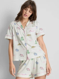 Kurzer „Disney Rapunzel Pascal“ Boyfriend-Schlafanzug