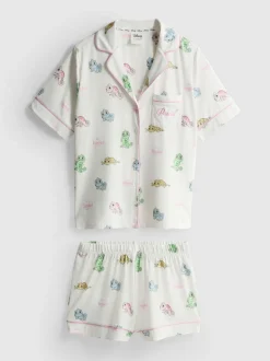 Kurzer „Disney Rapunzel Pascal“ Boyfriend-Schlafanzug