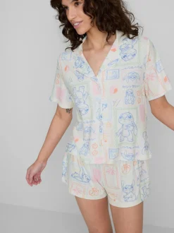 Kurzer „Disney Stitch“ Boyfriend-Schlafanzug