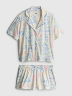 Kurzer „Disney Stitch“ Boyfriend-Schlafanzug