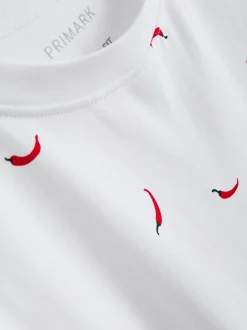 Kurzes T-Shirt aus reiner Baumwolle mit Grafik