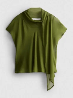 Kurzärmelige Bluse mit Schluppe