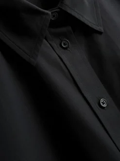 Kurzärmeliges Baumwollhemd mit geradem Schnitt