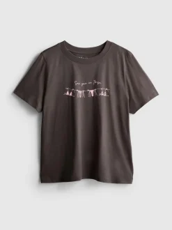 Kurzärmeliges Baumwoll-T-Shirt mit Grafik