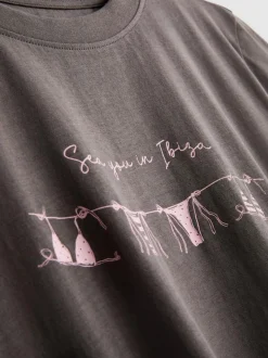 Kurzärmeliges Baumwoll-T-Shirt mit Grafik