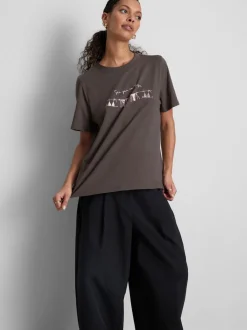 Kurzärmeliges Baumwoll-T-Shirt mit Grafik