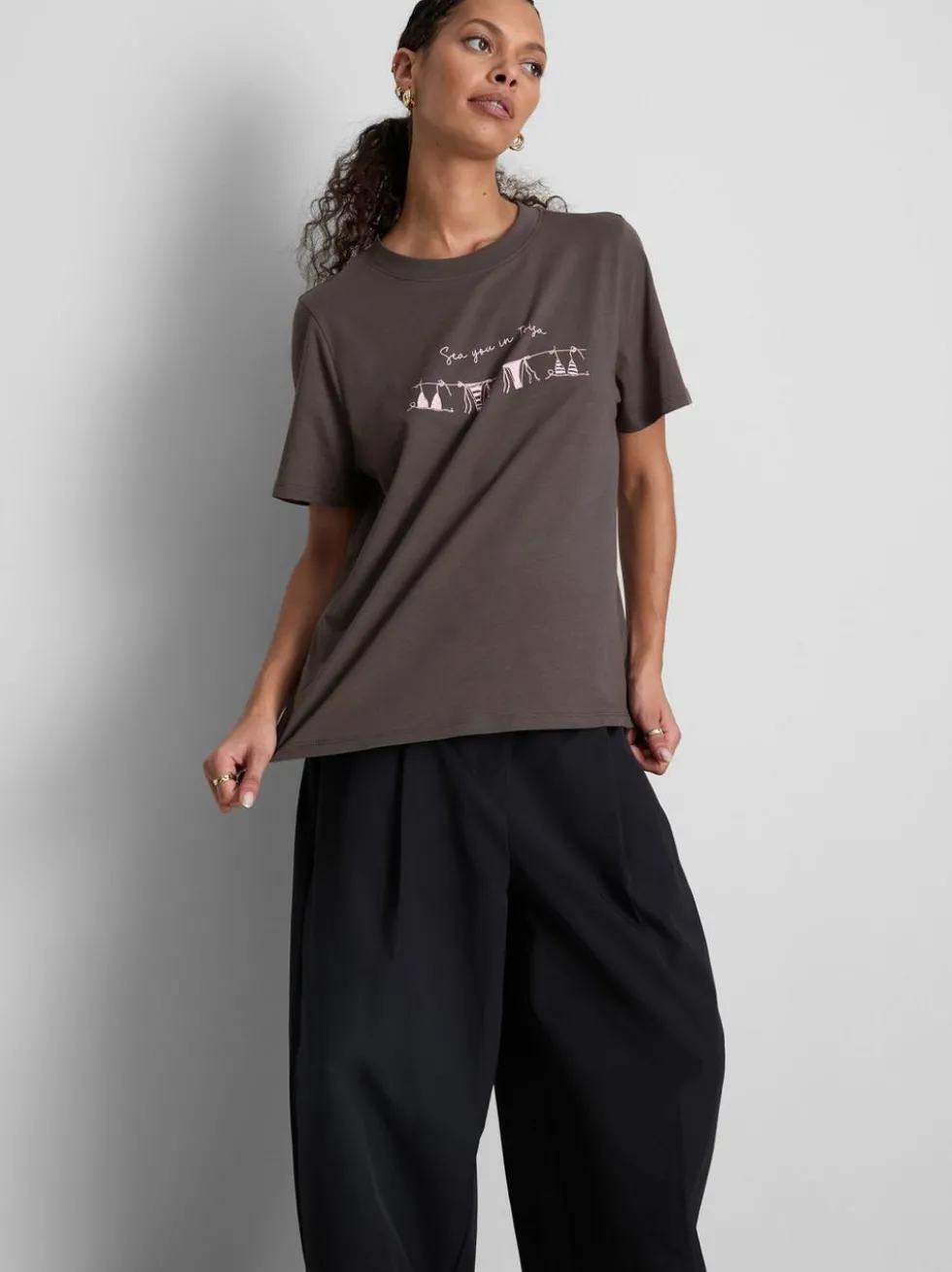 Kurzärmeliges Baumwoll-T-Shirt mit Grafik