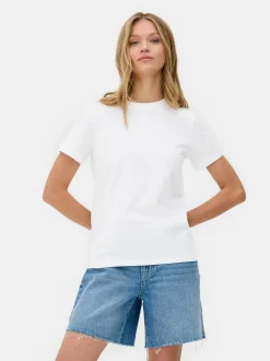 Kurzärmeliges Essential-T-Shirt mit Rundhalsausschnitt