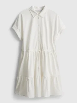 Kurzärmeliges, gestuftes Minikleid
