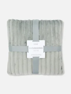 Kuscheliges, geripptes Kissen, 2er-Pack