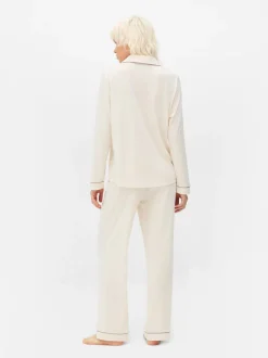 Langärmeliger Jersey-Schlafanzug im Boyfriend-Look