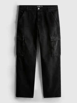 Lockere Cargo-Jeans mit mittlerer Leibhöhe
