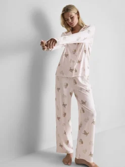 „Love To Lounge“ Boyfriend-Schlafanzug mit Print