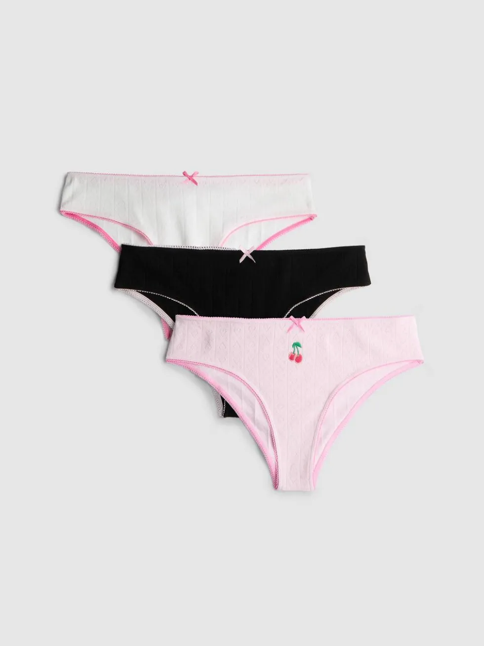 „Love To Lounge“ Brazil-Slips aus Pointelle, 3er-Pack