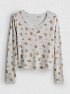 „Love To Lounge“ Langarmshirt mit Bären-Print