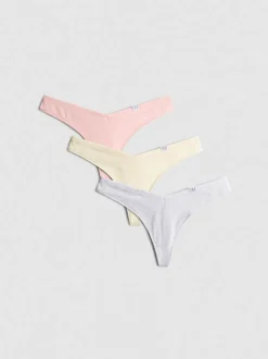 „Love To Lounge“ Miami-Tangas mit hohem Baumwollanteil, 3er-Pack