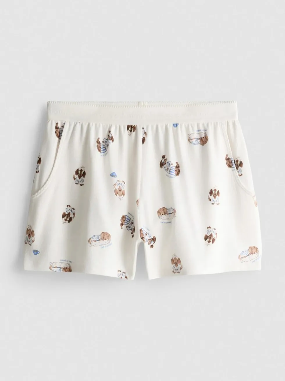„Love To Lounge“ Schlafanzugshorts mit Hunde-Print