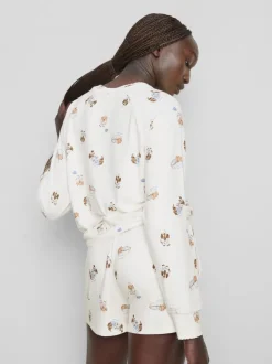 „Love To Lounge“ Schlafanzugtop mit Hunde-Print