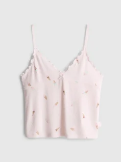 „Love To Lounge“ Schlafanzug-Trägertop mit Eiscreme-Print