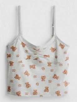 „Love To Lounge“ Schlafanzugträgertop mit Bären-Print