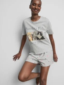 „Love To Lounge“ Schlafshorts mit hohem Baumwollanteil und Print