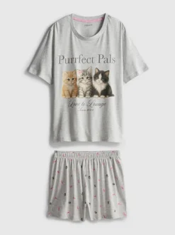 „Love To Lounge“ Schlafshorts mit hohem Baumwollanteil und Print