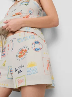 Lässige Baumwollshorts mit Print