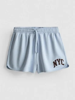 Lässige „NYC“ Shorts mit hohem Baumwollanteil